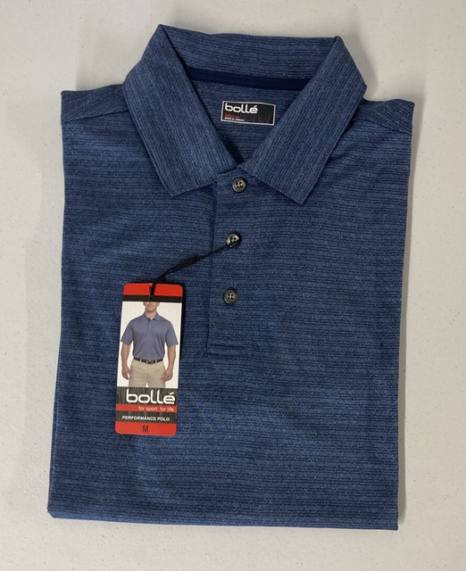 NEW Bolle Men's Short Sleeve Performance Golf Polo Shirt BLUE Size M Free Ship | eBay