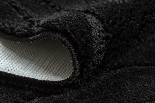Amazing Modern Two-piece BATHROOM set RUG soft SUPREME WAVES non-slip black - Picture 7 of 10