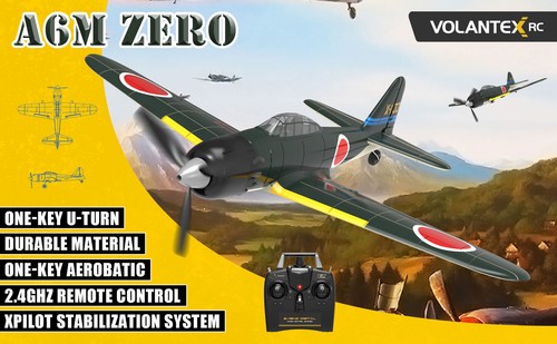 VOLANTEX 2.4G A6M Zero fighterRemote 4CH Control Aerobatic RTF RC Airplane Toy - Picture 2 of 12
