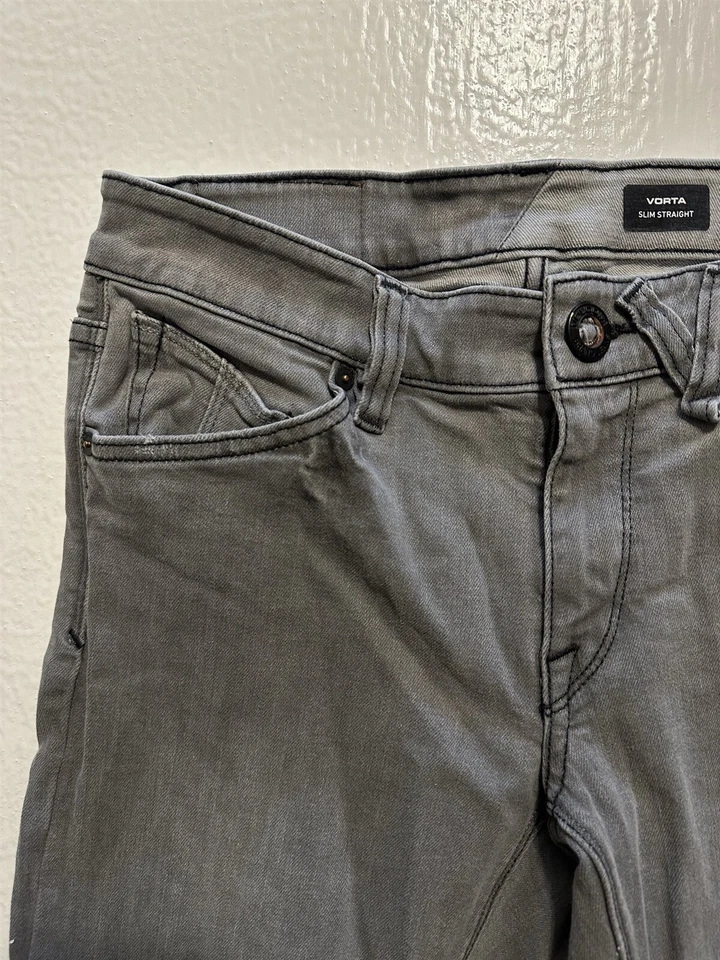 Volcom 28 x 30 Vorta Slim Straight Gray Wash Flex Denim Jeans A1931501 - Image 2 of 4