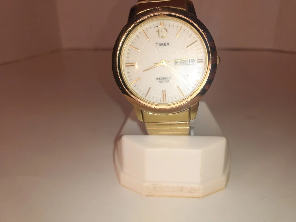 vintage timex indiglo Time Day Date quartz watch