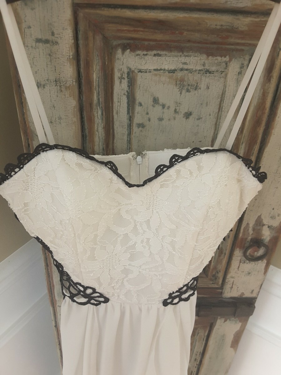 Jodi Kristopher Dress White and Black Lace Size 1 | eBay Jodi Kristopher Dress White and Black Lace Size 1 | eBay