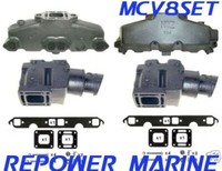 AbgaskrüMmer- Und Riser-Set FüR Mercruiser 5.0 / 5.7L V8 350 Mag