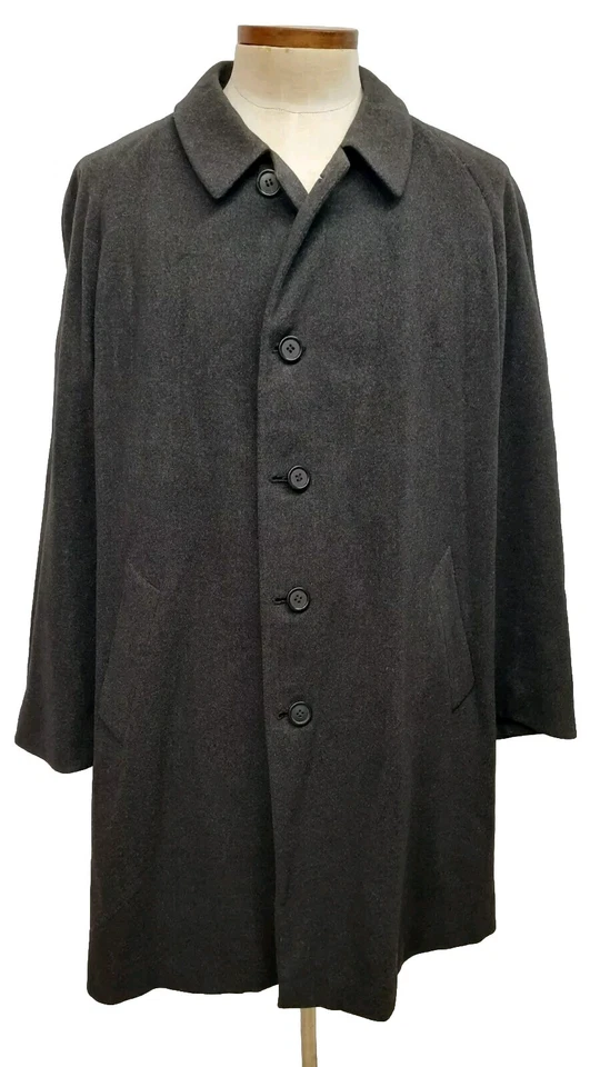 Abrigo BELVEST US 44 EU 54 R Para Hombres Lana Cachemira Sobre Abrigo Gris Botón Foto 2 de 4