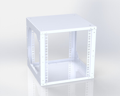 Offener 10'' Rack, 6HE Tiefe 290mm  RAL7035 - Wand o. Boden Montage - Rack Magic