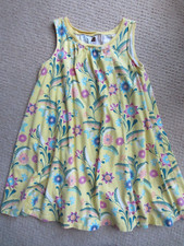 TEA COLLECTION DRESS GIRL 7 SLEEVELESS YELLOW MULTI FLOWER