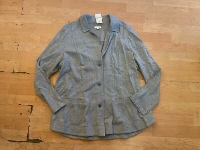 NEW J. JILL Gray  Knit Blazer Jacker Size XL women Casual Career AE19
