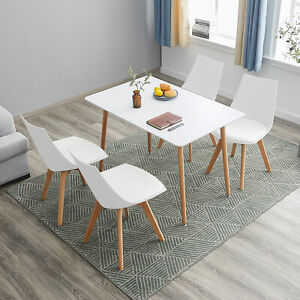 Esstisch mit 4 Stühlen Weiß/Grau/Schwarz Küche [110x70cm ...