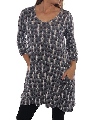 Plus Size We Be Bop Blouse PEACOCK Knit 2 Pocket Swing Top 7633 WeBeBop Blouse