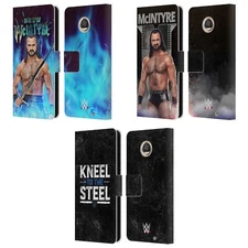 OFFICIAL WWE DREW MCINTYRE LEATHER BOOK WALLET CASE COVER FOR MOTOROLA PHONES