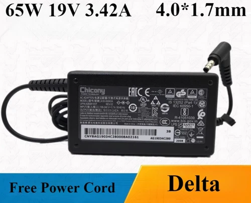 Original 65W 19V 3.42A Chicony Charger A18-065N3A 4.0*1.7mm Power Adapter - Picture 1 of 2