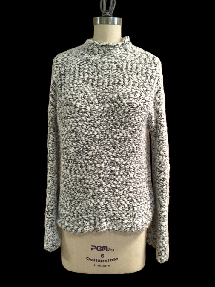 Suéter de malha Melrose and Market branco preto gola funil robusto tamanho XS