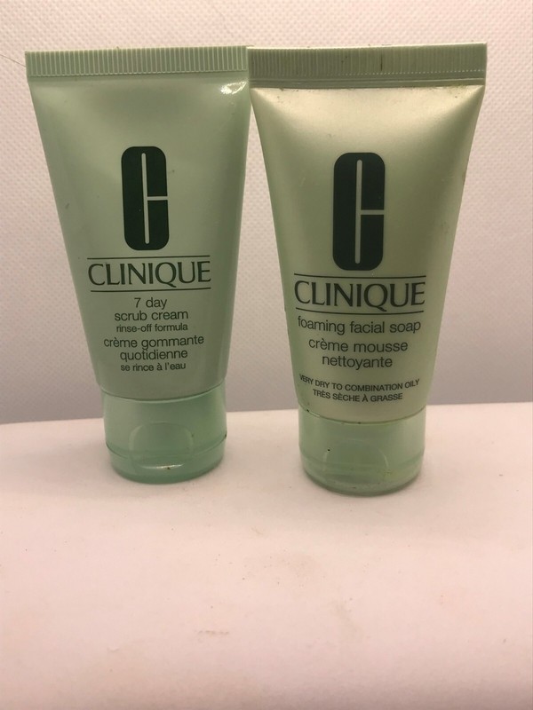 Clinique 7 Day Scrub and Foaming Facial Soap Travel Size Lot ~ New!