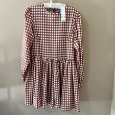 NWT Urban Outfitters Daisy Street Skater Dress Womens Medium Brown Pink Gingham