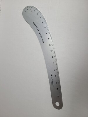 Ai Art Institutes VARY FORM CURVE RULE Sewing Ruler 18'' Aluminum 1/8'' SHIP FREE
