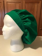 Scrub Hat Medical Nursing Chemo Christmas Green Cotton Fabric