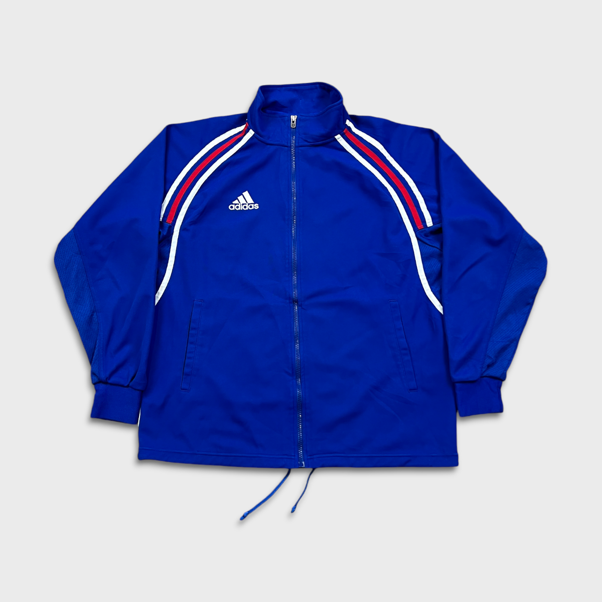ジャージ 90s vintage track jacket Vintage Adidas Track Jacket Mens Large Blue 3 Stripes Full Zip 90s
