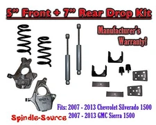 5" / 7" Drop Lowering Kit SHOCKS FOR 07 - 13 Chevy Silverado GMC Sierra 1500 V8