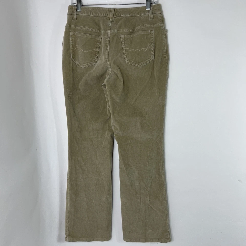 Pantalones para mujer St. John's Bay talla 8 tostados pana pierna recta tiro medio elásticos Foto 4 de 4