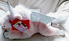 Fao Schwarz Pink Pegasus 15" laying Plush Animal Adopt a Pet W/ Tags Papers