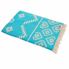 Telo mare hammam kilim etnico turchese pareo telo sauna 90x175 cm 100% cotone