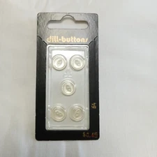 Dill-Buttons Plastic Round Clear 3/8" (10MM)  64 Set of 5