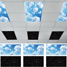 6 Pcs Fluorescent Light Cover with 60 Magnets Decorative for Classroom Ceiling L