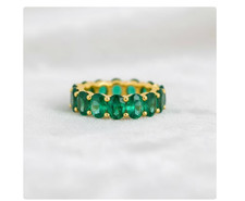 Natural Emerald Ring 925 Sterling Silver Ring Handmade Ring Wedding Ring