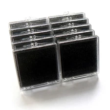 (10) Clear Hinged Pocket Watch DIAL Display Container Holder 2" x 2" x 1/4" Box