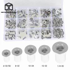 150 PCS Aluminum Rivet Nut Kits Standard Inch Sae Rivet Gun Nuts NEW