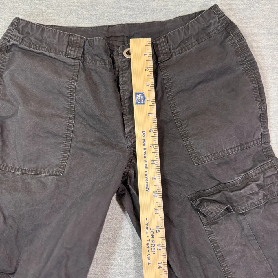 Free People Pants Womens 6 Black Cargo Wide Leg Utility Boho Festival Cotton - Image 4 of 4