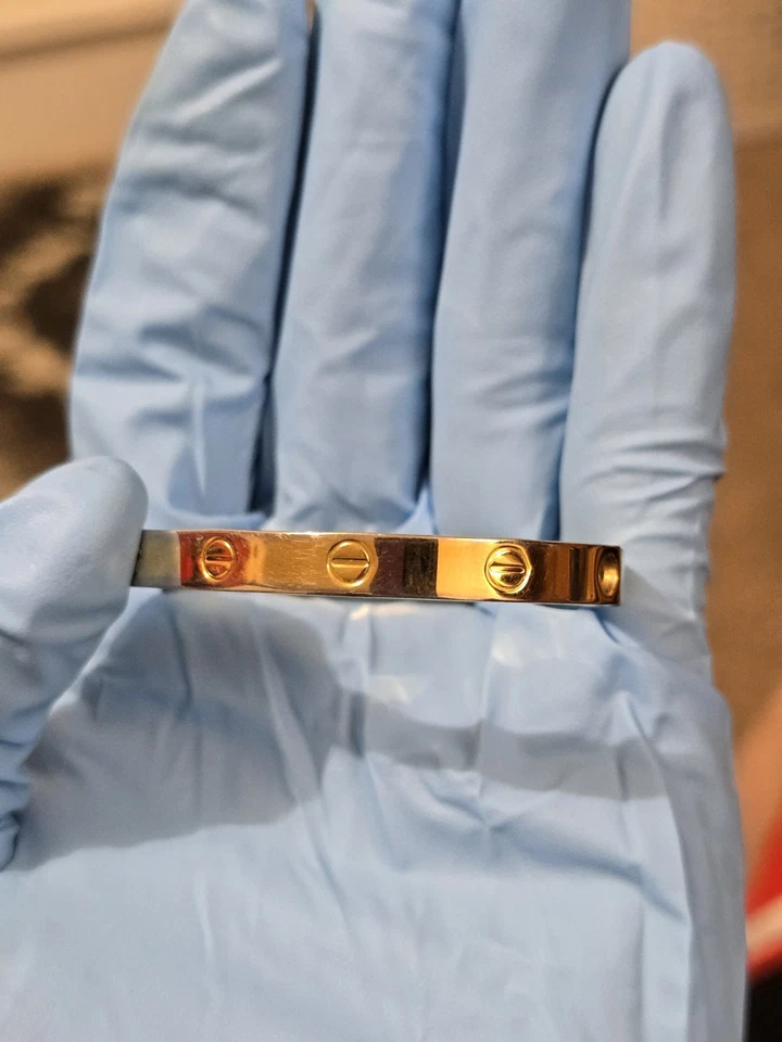 Charles Revson 1970 Aldo Cipullo Gold ElectroplateLOVE Bracelet SEE DESCRIPTION - Image 4 of 4