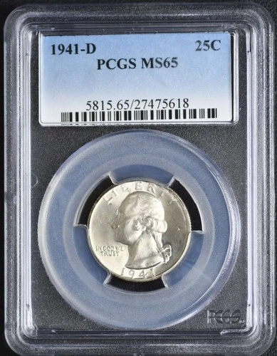 1941D Washington Quarter PCGS MS65
