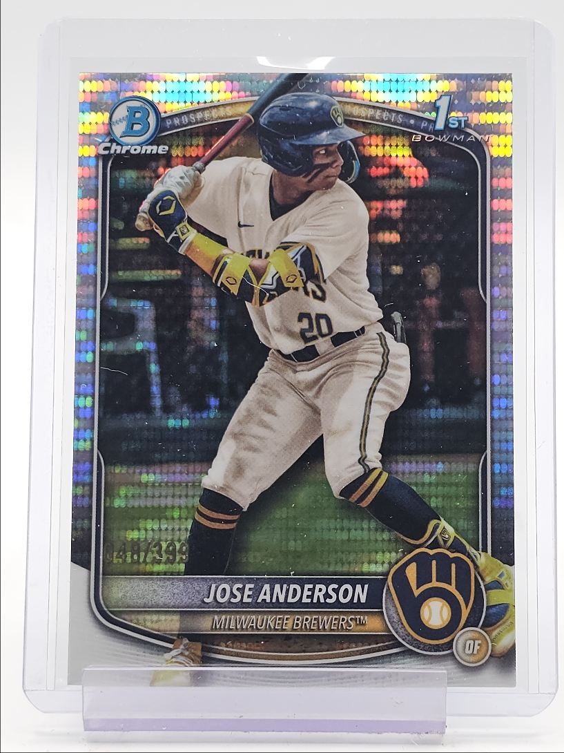 JOSE ANDERSON 2025 BOWMAN CHROME 1ST PULSAR REFRACTOR BREWERS /399 Q3967