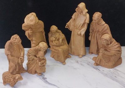 Abbey Press 1974 Christmas Nativity Set Mary Joseph Baby Wise Men Shephard Boys