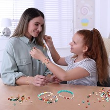 1900Pcs Colored Alphabet Letter Beads Set Elastic String DIY Bracelet Neck
