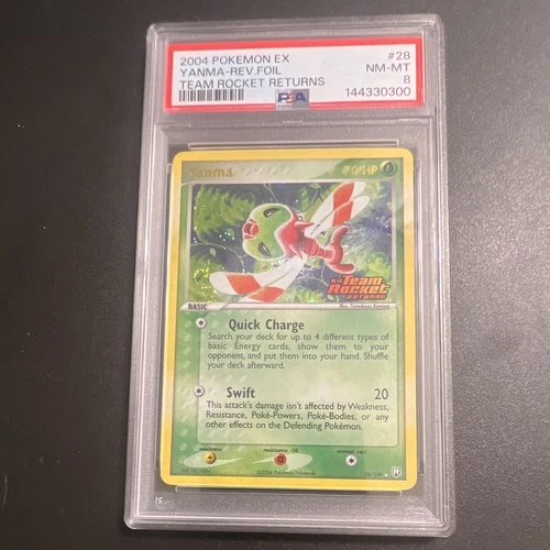 Pokémon Yanma EX Team Rocket Returns #28/109 Reverse Holo PSA 8 2004 🌀Swirl
