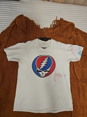 Vintage late 80s 90s Grateful Dead Steal Your Face T Stedman L USA 1976 Copyrght