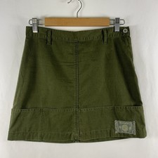 VTG American Eagle Y2K Low Rise Mini Skirt Sz 2 Olive Utility Grunge Cotton 00s