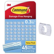 Indoor Mini Light Clips, 45 Clear Clips and 54 Strips, Damage Free Hanging Ch... 0.38 per strip