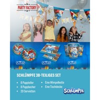 Die SchlüMpfe 38-Tlg. Party Set – Deko Mit Wimpel Tischdecke Servietten