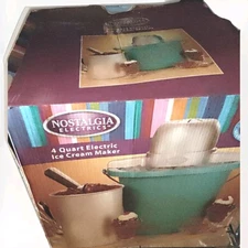 Nostalgia ICMP400BLUE, Electric Ice Cream Maker, Blue TESTED WORKS 