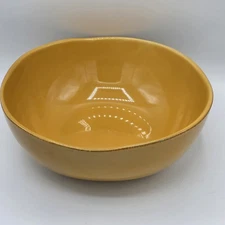 Pier 1 Imports Elemental Yellow Earthenware Serving Bowl 10" Rustic Stoneware 