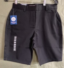 UNIVERSAL School Uniform, BLACK, Boys SZ-14, FLAT FRONT Shorts ADJUSTABLE WAIST