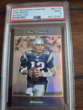 2007 BOWMAN CHROME # BC172 Tom Brady PSA 9 MINT # 46159011  REFRACTOR - PATRIOTS