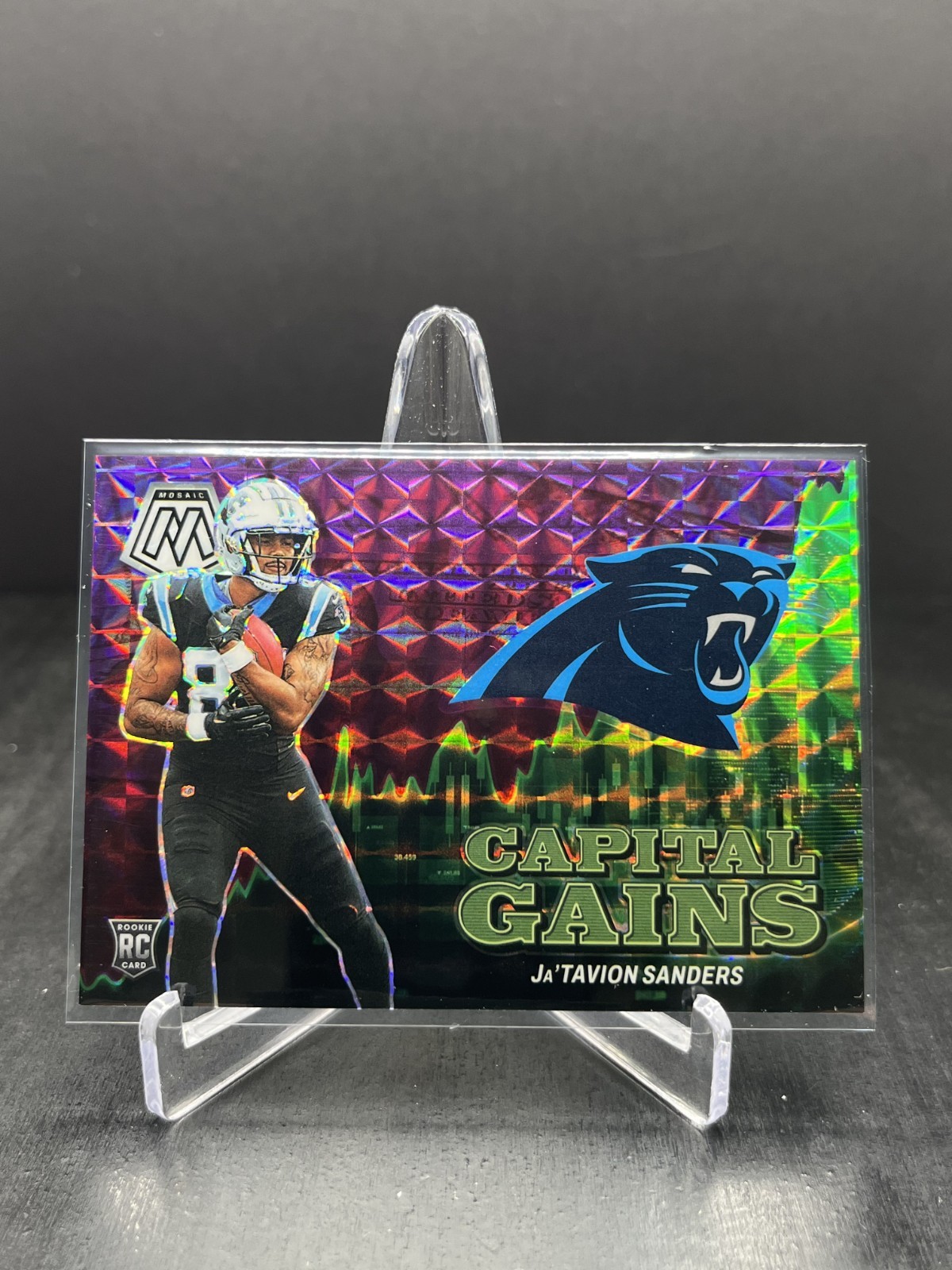 Ja'Tavion Sanders Panini Mosaic Capital Gains #14 Purple