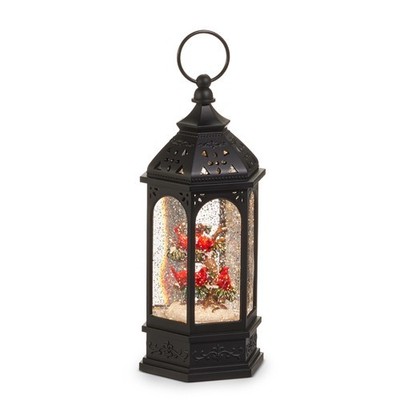 9'' CARDINAL LIGHTED WATER LANTERN Battery Op Timer Christmas RAZ NEW 4500782