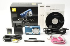 Nikon Coolpix S230 compact digital camera blue confirmed working comes with orig