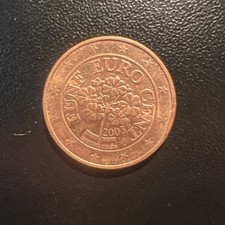 2003 Austria 5 Five Euro Cents Alpine Primrose Flower Actual Coin TK9285*