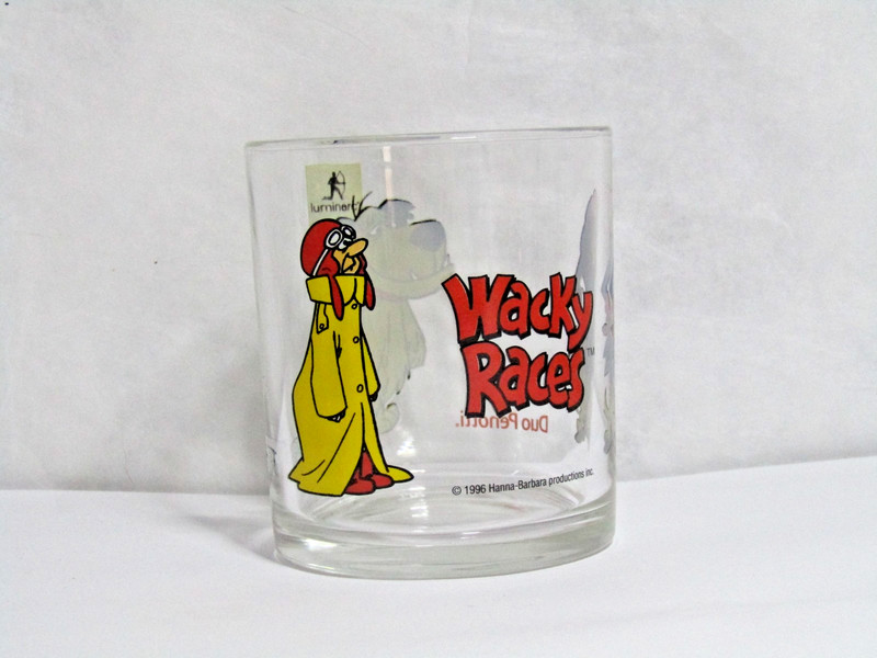 1996 Hanna Barbara Duo Penotti Wacky Races Cartoon Network Drinking Glass